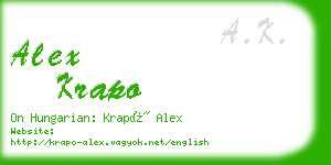 alex krapo business card